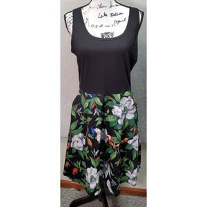 Kira Sheath Dress Womens Large Black Hawaiian‎ Sleeveless Round Neck Side Zipper